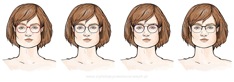 Twarz trapezoidalna: przykładowe okulary damskie